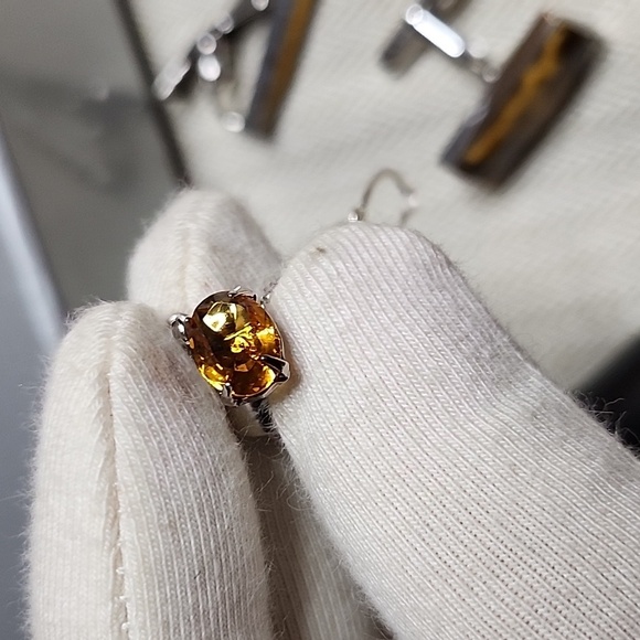 Cufflinks set of Vintage Unbranded orange stone - Picture 10 of 14